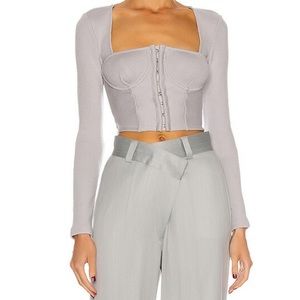 Jonathan Simkhai Bustier Ribbed Knit Top